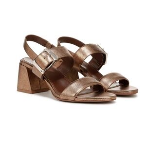 Naturalizer womens Vicky Bronze Block Heel Sandals 12W